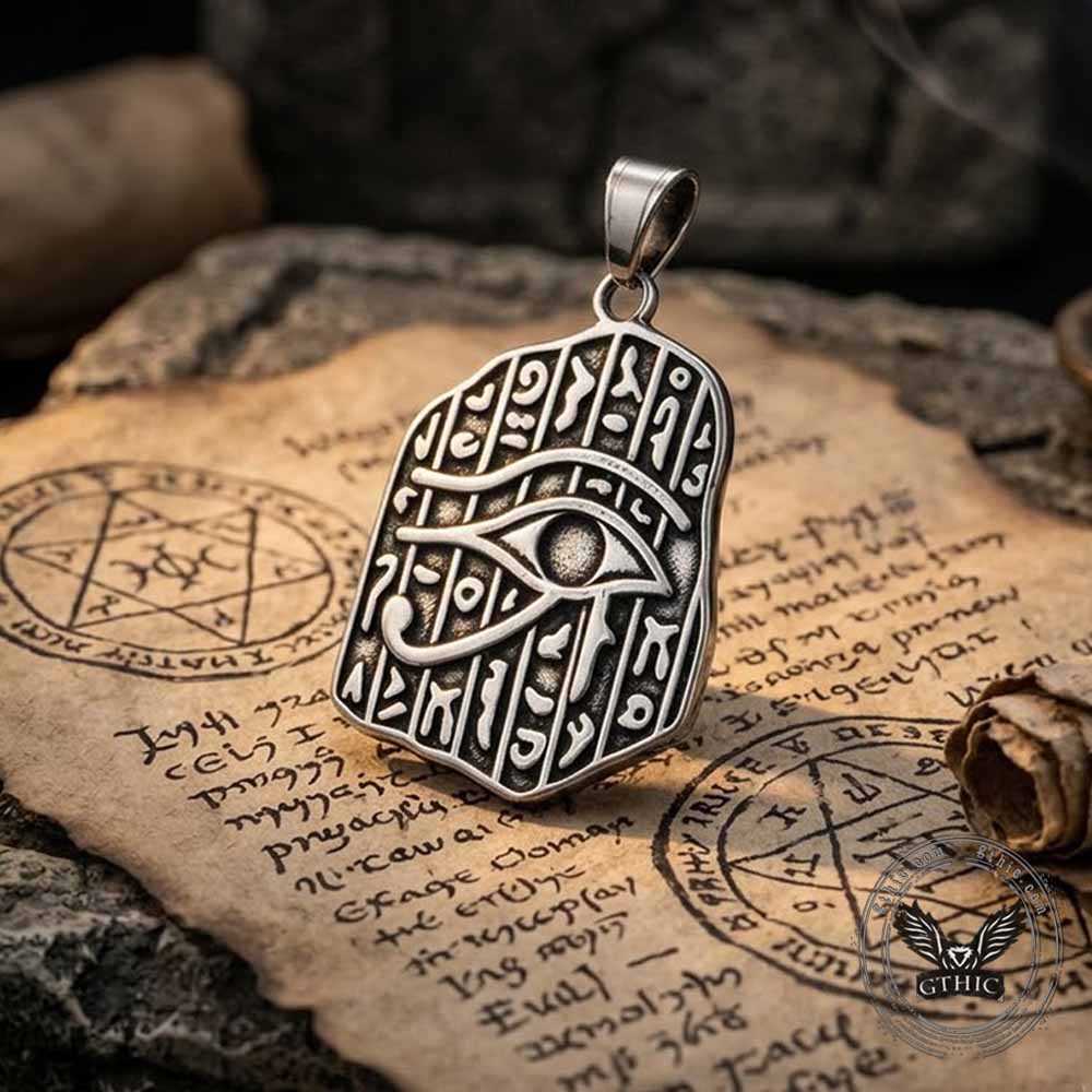 Ancient Egyptian Eye of Horus Pendant in Stainless Steel