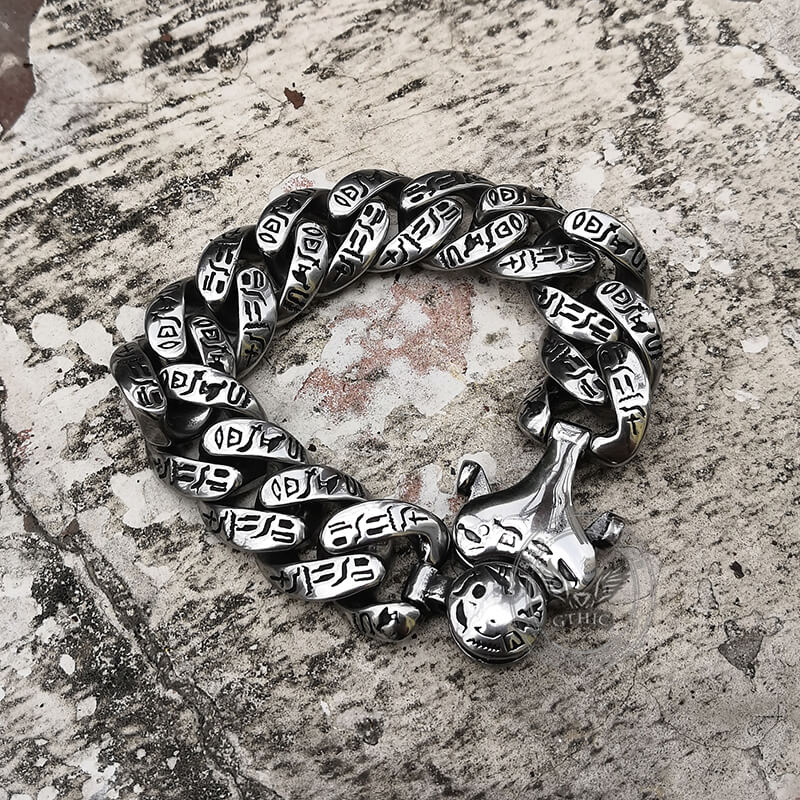 Ancient Egyptian Hieroglyphics Bracelet in Stainless Steel