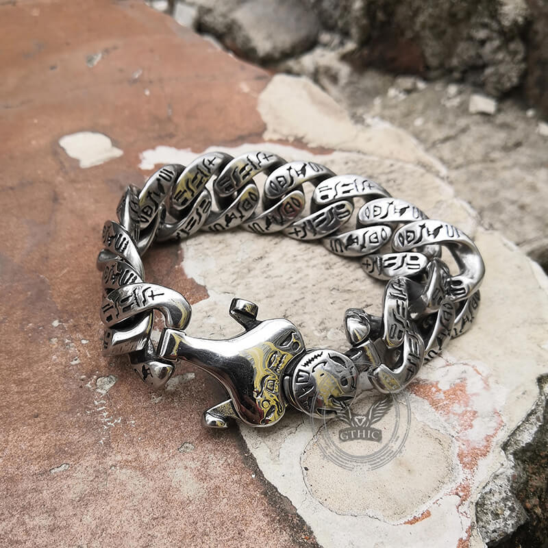 Ancient Egyptian Hieroglyphics Bracelet in Stainless Steel