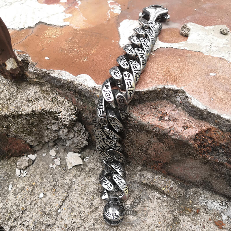 Ancient Egyptian Hieroglyphics Bracelet in Stainless Steel
