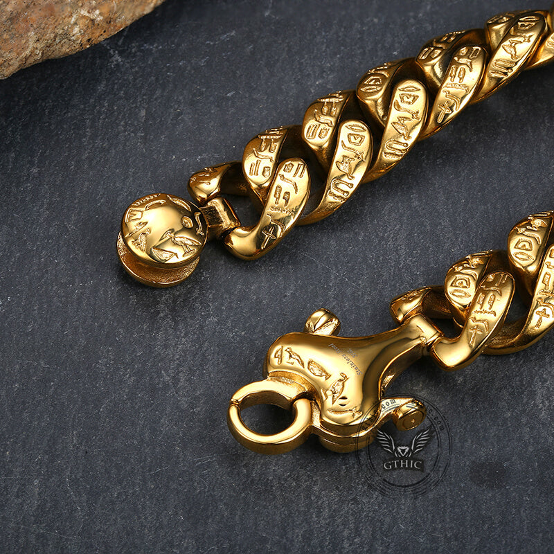 Ancient Egyptian Hieroglyphics Bracelet in Stainless Steel