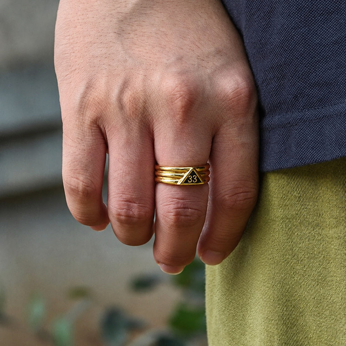 Angel Number 33 Ring in Stainless Steel