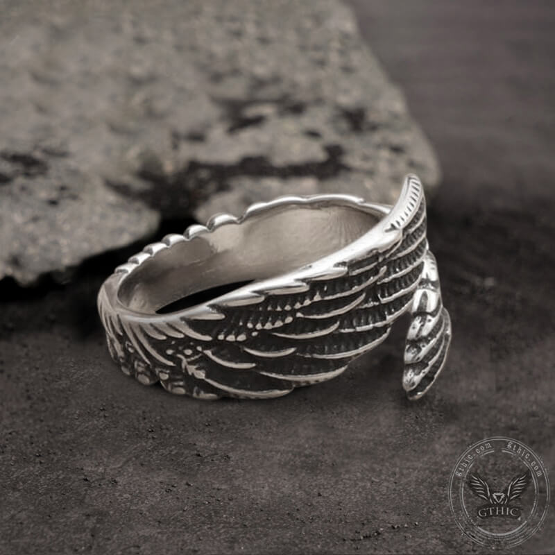 Angel Wing Ring in Stainless Steel