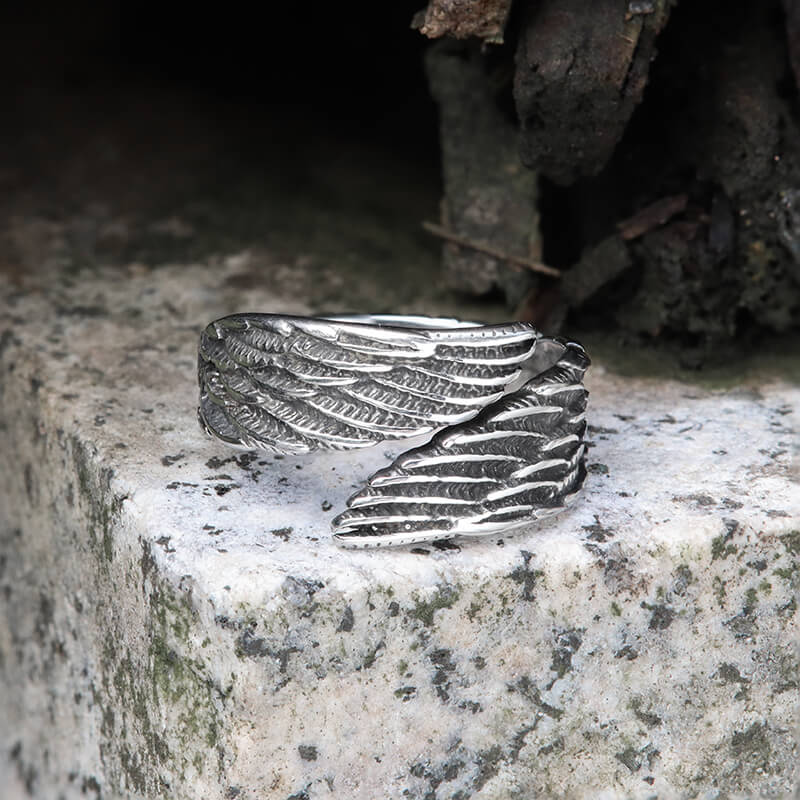 Angel Wing Ring in Stainless Steel