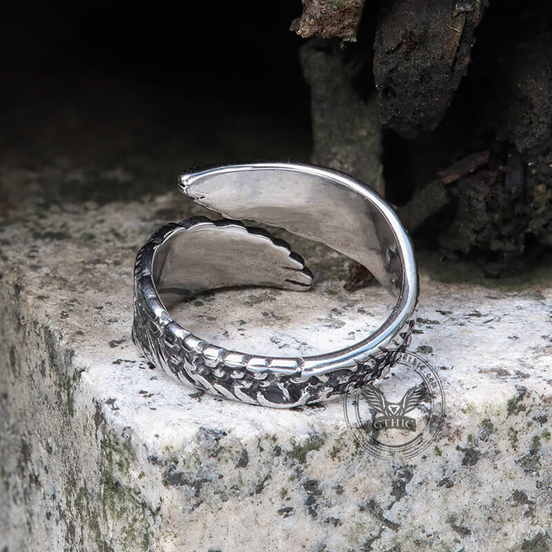Angel Wing Ring in Stainless Steel