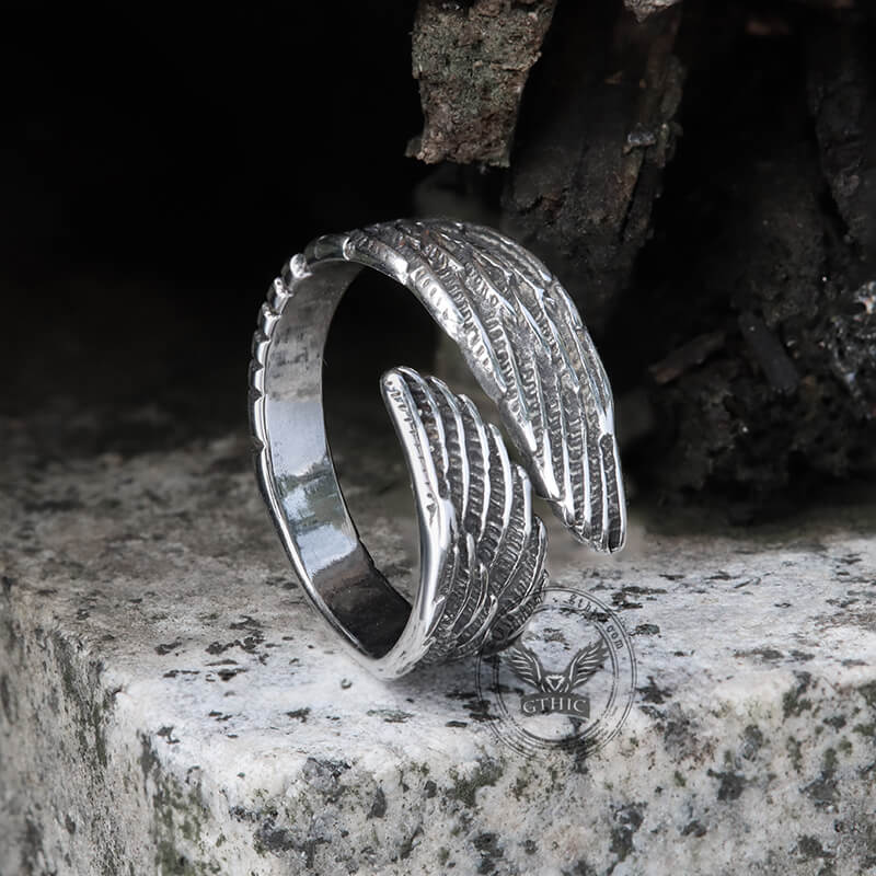 Angel Wing Ring in Stainless Steel