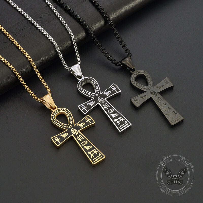 Ankh Cross Ancient Egyptian Symbol Pendant in Stainless Steel