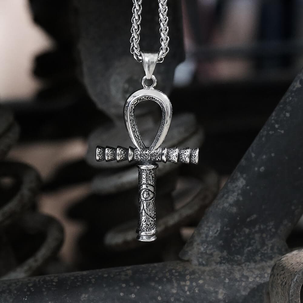 Ankh Eye of Horus Pendant in Stainless Steel