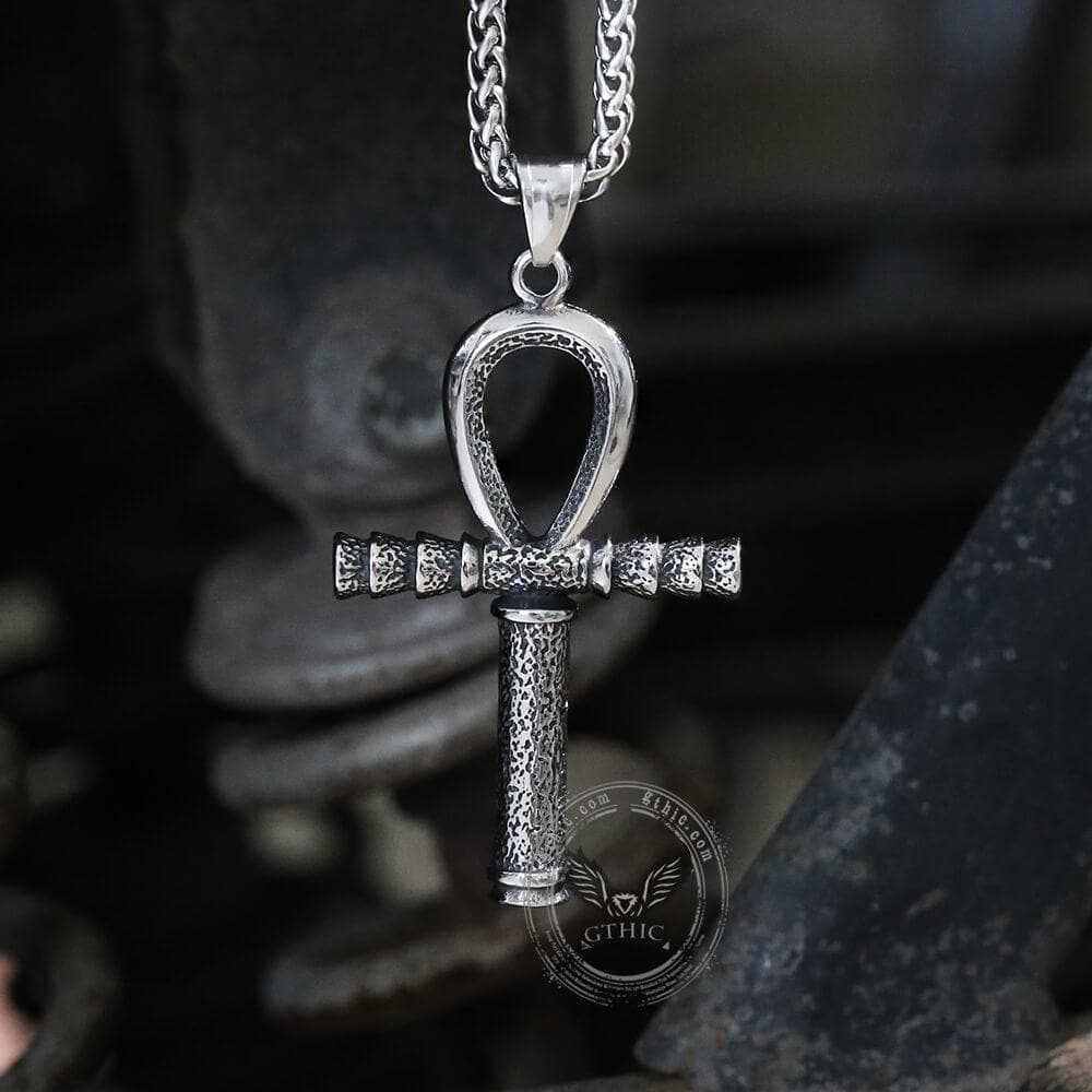 Ankh Eye of Horus Pendant in Stainless Steel