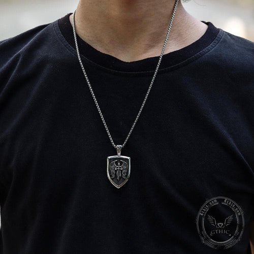 Archangel Saint Michael Sword Pendant in Stainless Steel