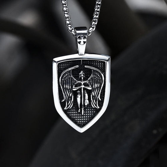 Archangel Saint Michael Sword Pendant in Stainless Steel