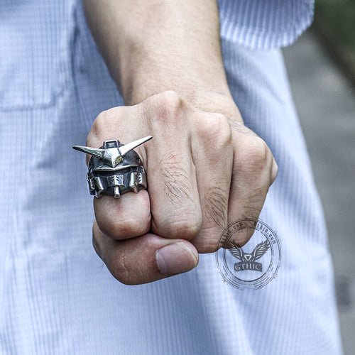 Armor Helmet Ring in Stainless Steel