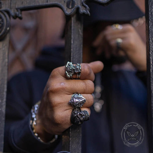 Auspicious Elephant Animal Ring in Stainless Steel