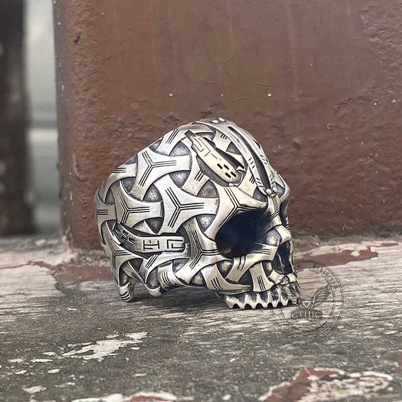 Bandage Woven Sterling Silver Skull Ring