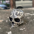 Bandage Woven Sterling Silver Skull Ring