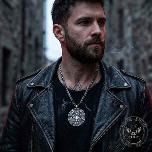 Baphomet Satan Double Sided Pendant in Stainless Steel