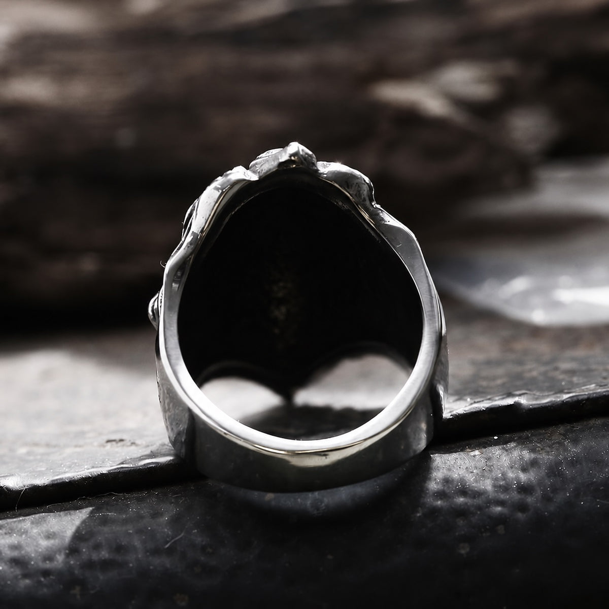 Baroque Lion Ring in Stainless Steel