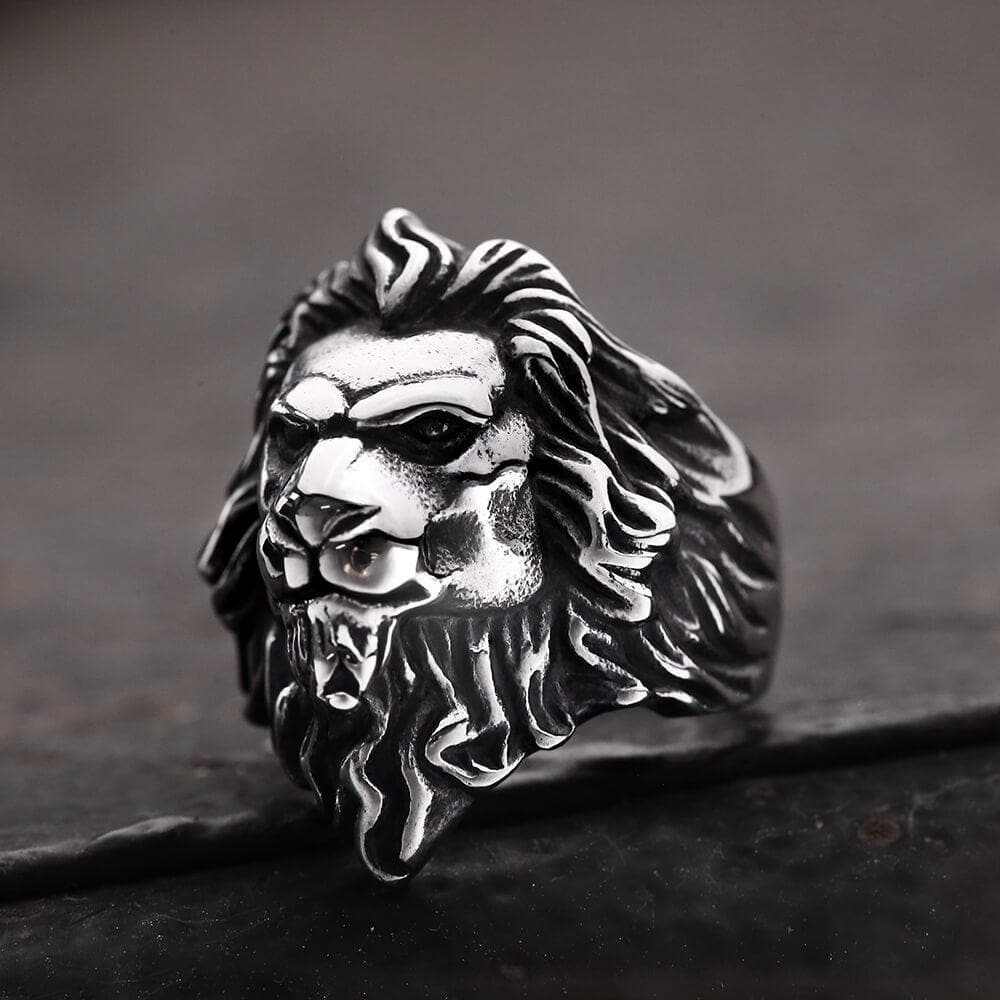 Baroque Lion Ring in Stainless Steel