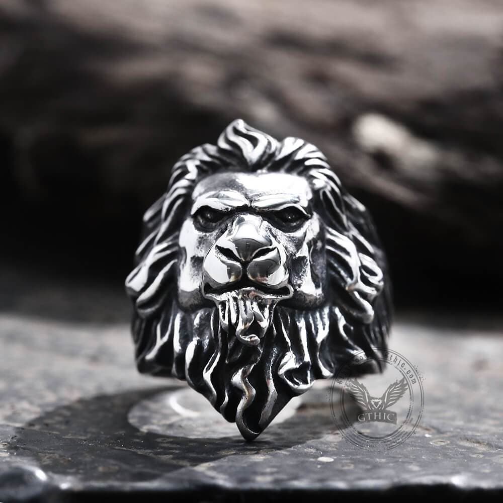Baroque Lion Ring in Stainless Steel
