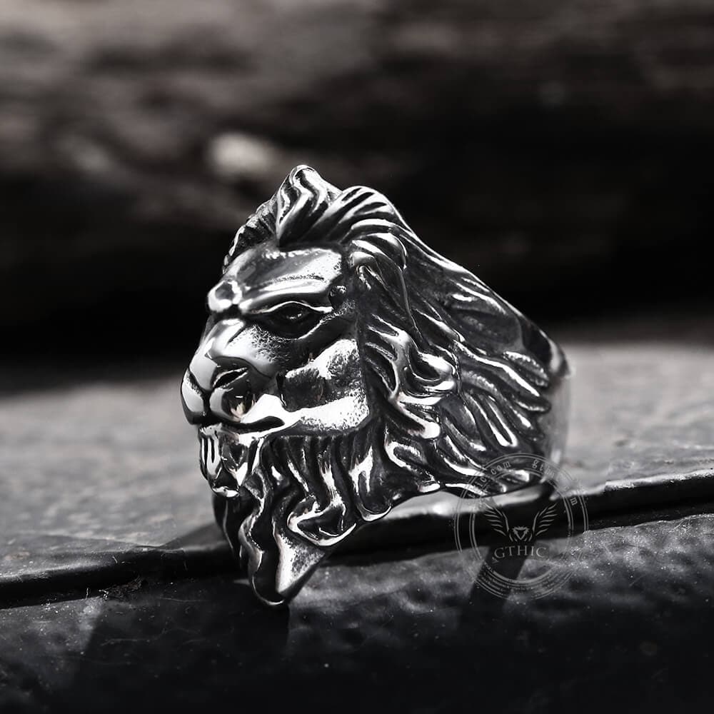Baroque Lion Ring in Stainless Steel
