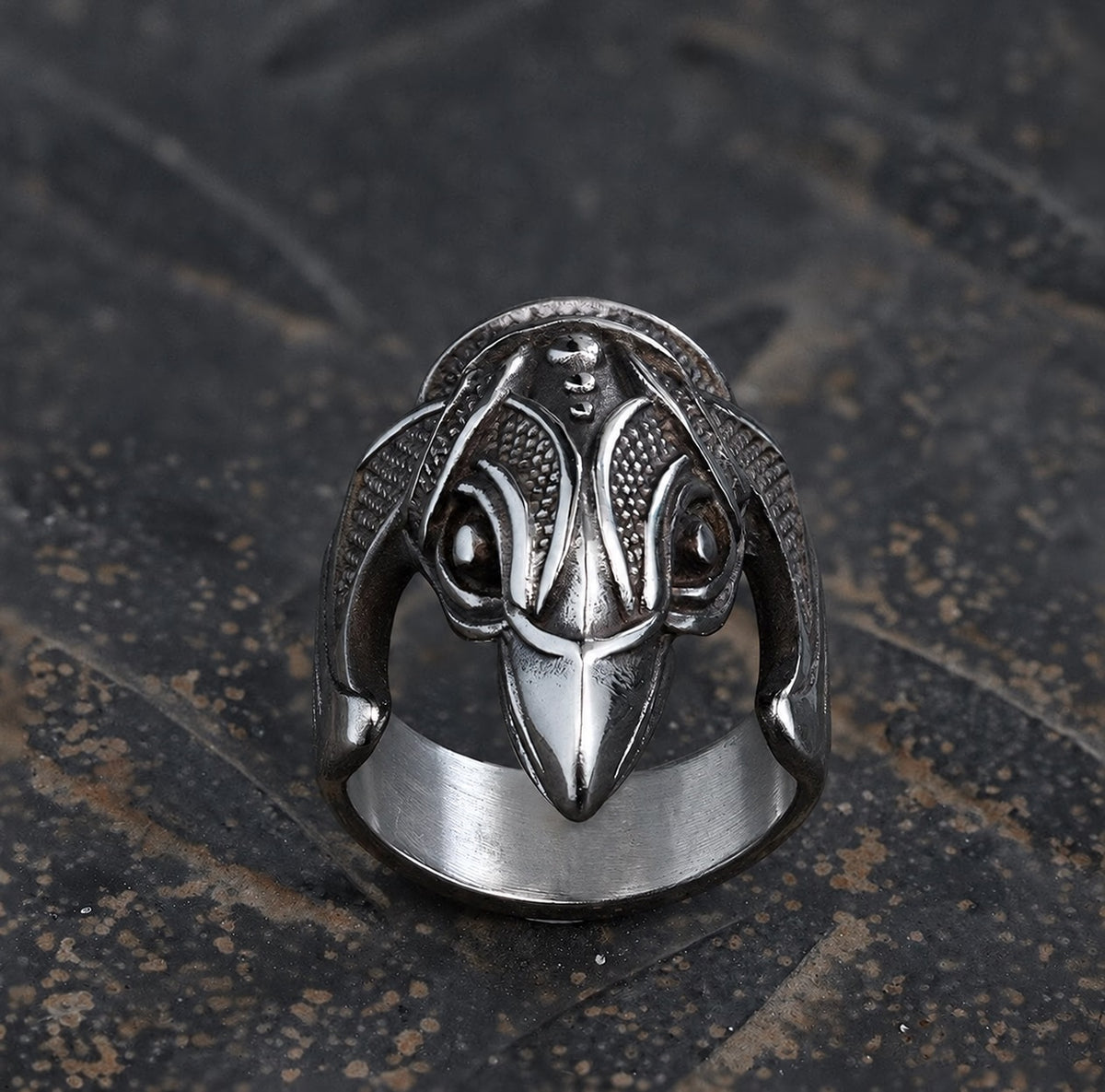 Battle Raven Viking Ring in Stainless Steel