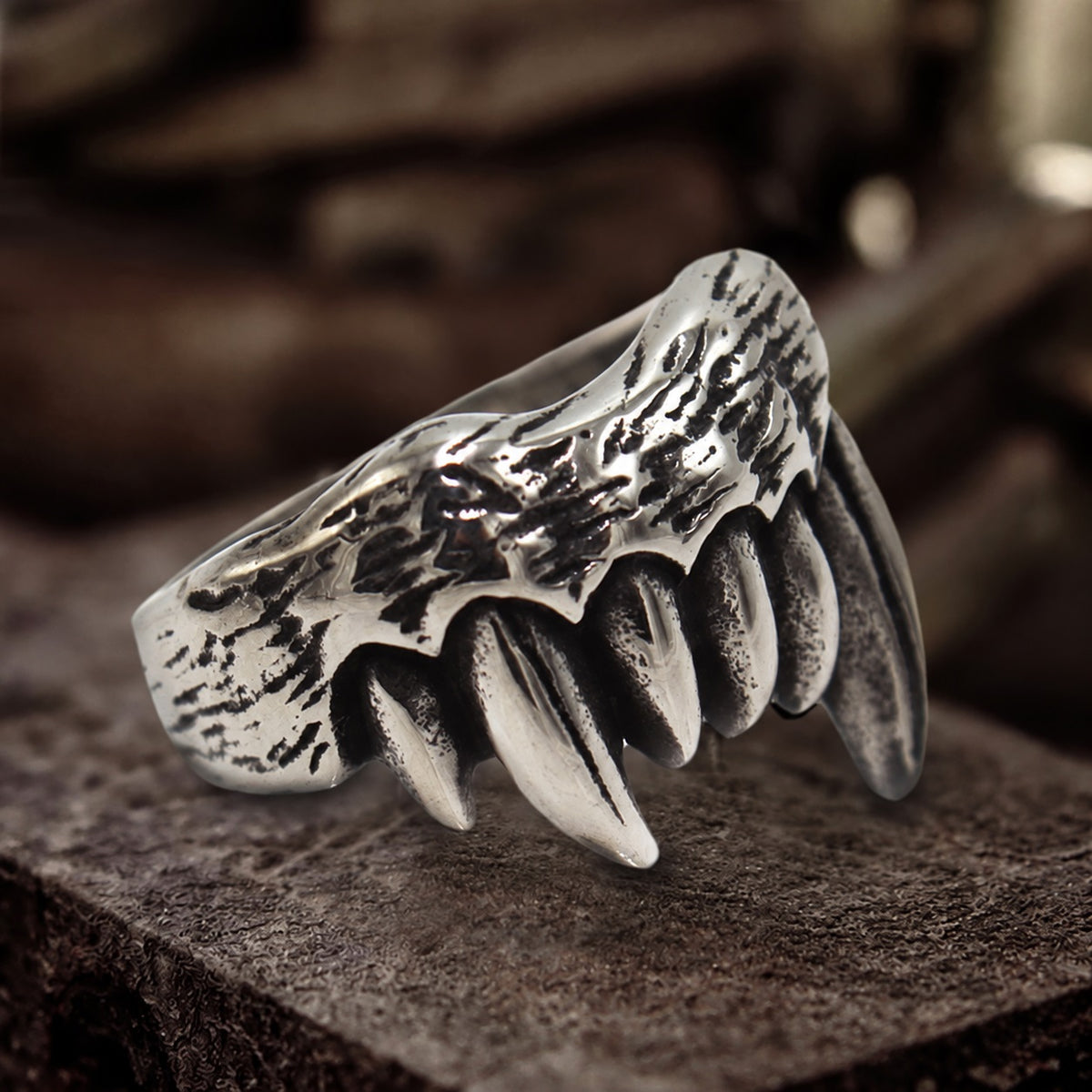 Vampire Teeth Ring in Stainless Steel
