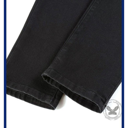 Black Distressed Patch Slim-Fit Skinny Jeans