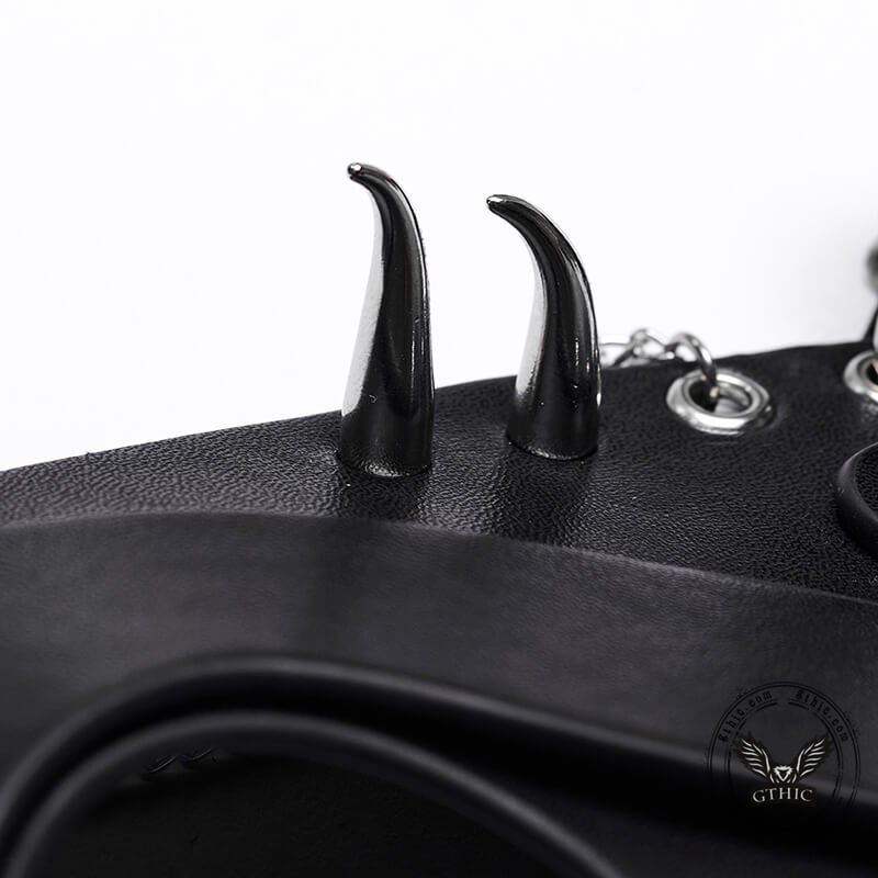 Black Studded Fox Shaped Face Mask