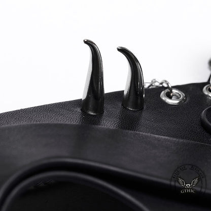 Black Studded Fox Shaped Face Mask