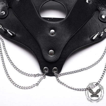 Black Studded Fox Shaped Face Mask