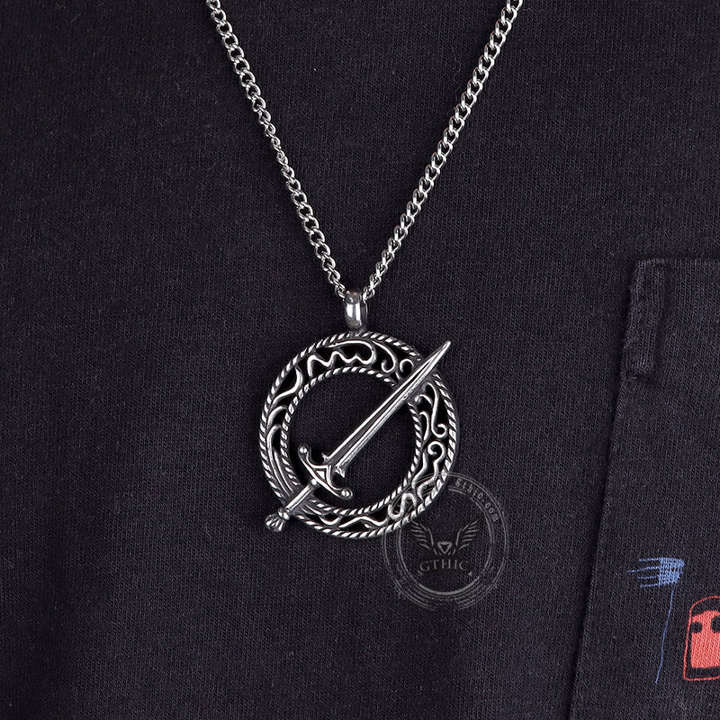 Blades Of Darkmoon Pendant in Stainless Steel