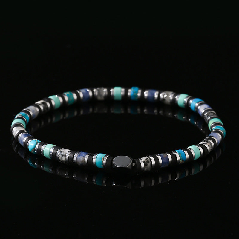 Bohemian Cylindrical Semi-Precious Stone Bracelet