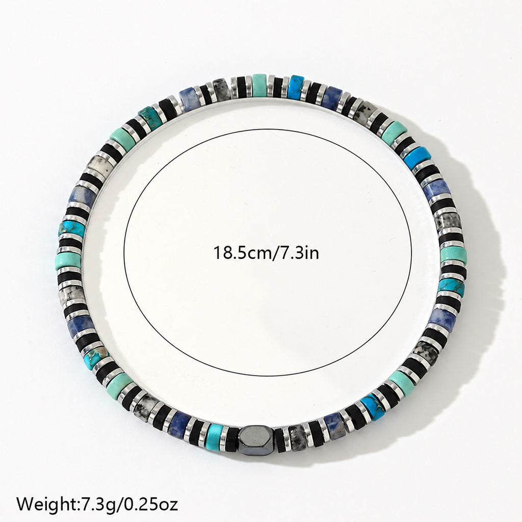 Bohemian Cylindrical Semi-Precious Stone Bracelet