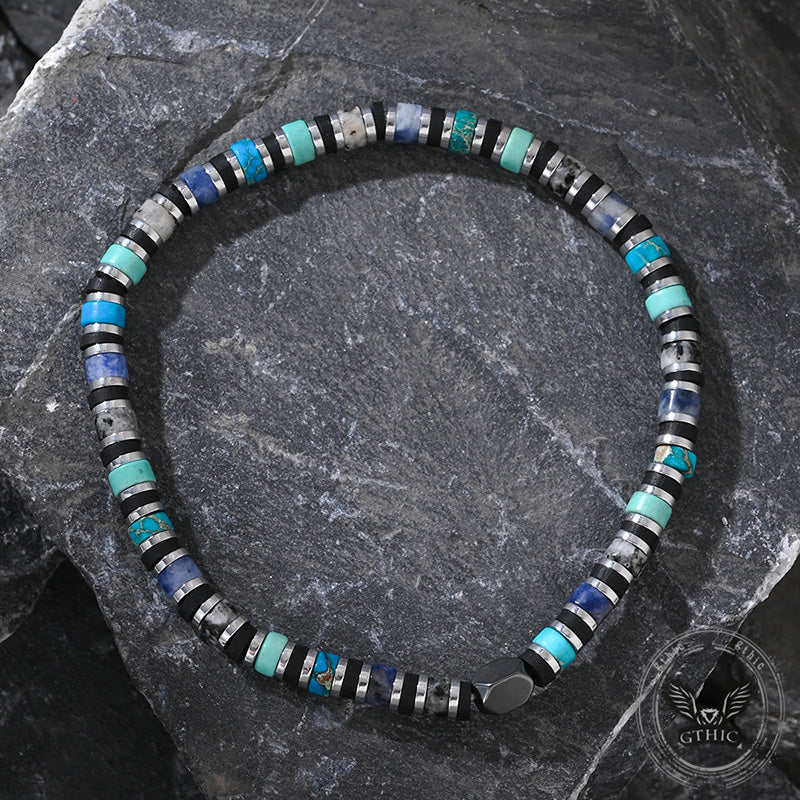 Bohemian Cylindrical Semi-Precious Stone Bracelet