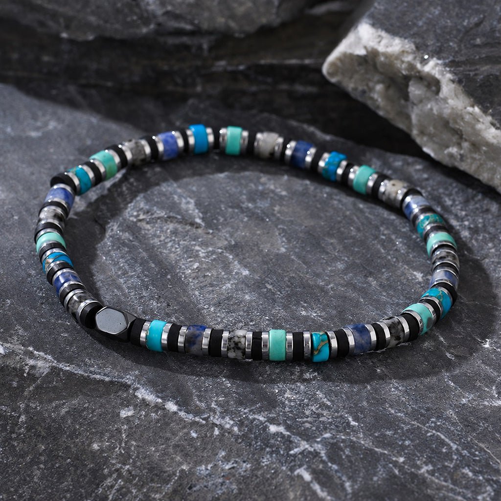 Bohemian Cylindrical Semi-Precious Stone Bracelet