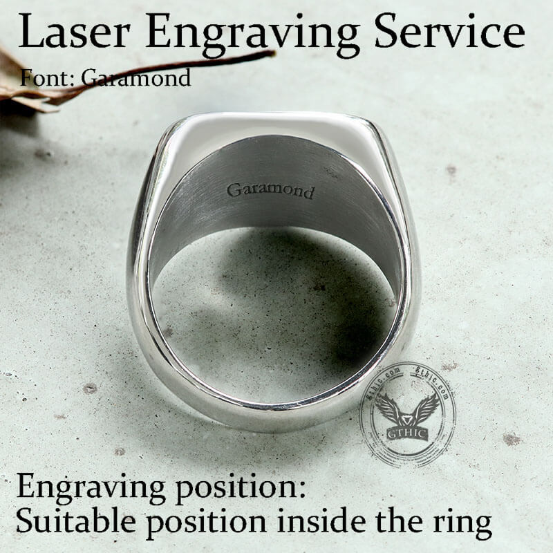 Bull Signet Animal Ring in Stainless Steel