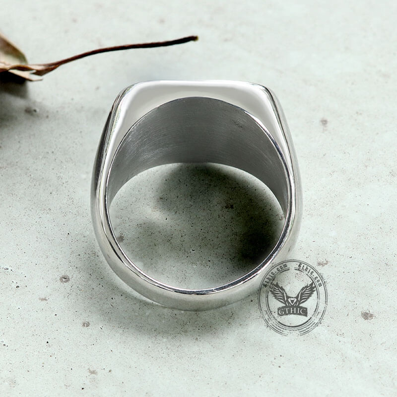 Bull Signet Animal Ring in Stainless Steel