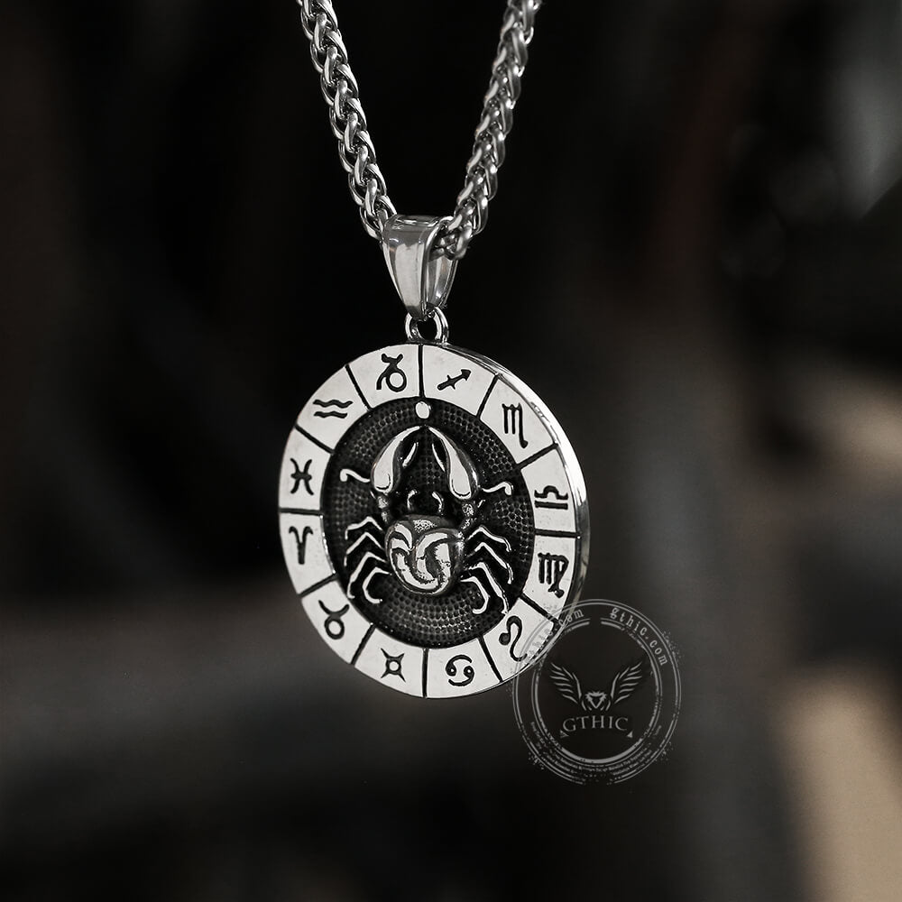 Cancer Pendant in Stainless Steel