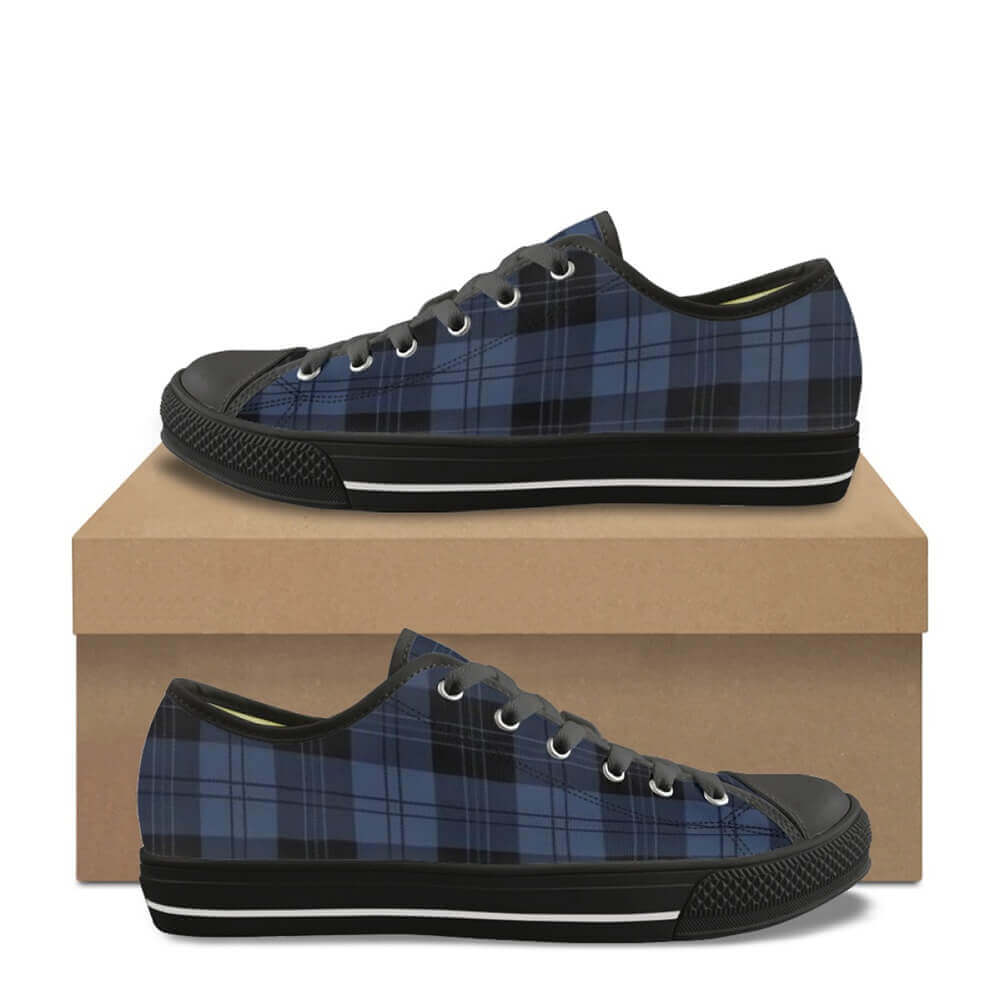 Casual Blue Plaid Print Canvas Shoes