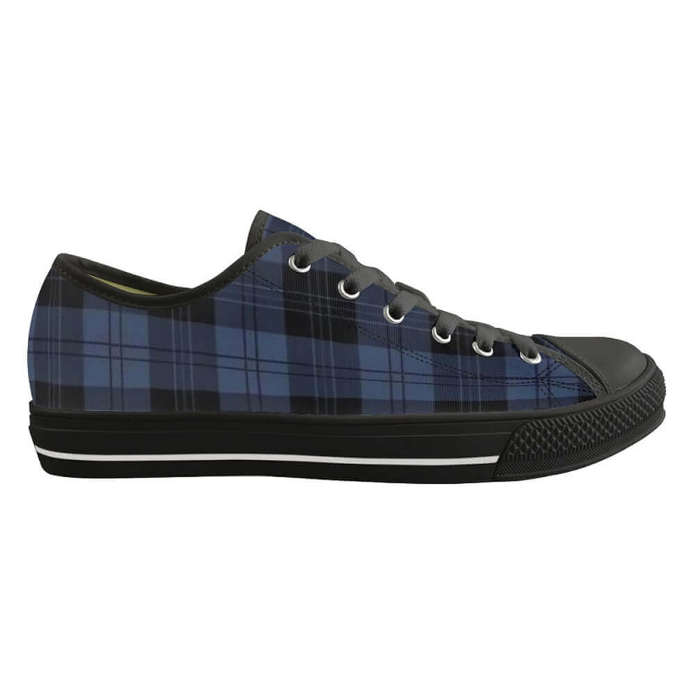 Casual Blue Plaid Print Canvas Shoes