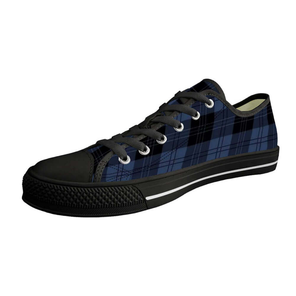 Casual Blue Plaid Print Canvas Shoes