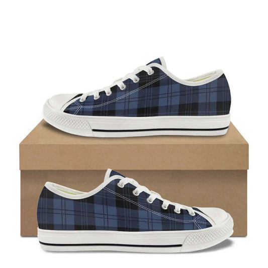 Casual Blue Plaid Print Canvas Shoes