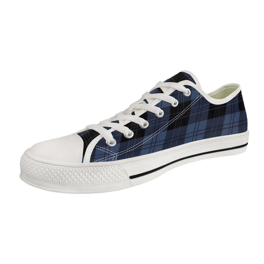 Casual Blue Plaid Print Canvas Shoes