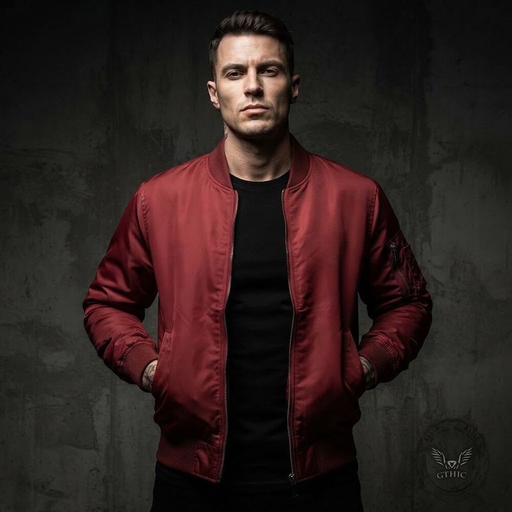 Casual Solid-Color Windproof Flight Jacket Coat