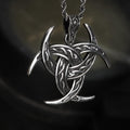 Celtic Crescent Triquetra Pendant in Stainless Steel