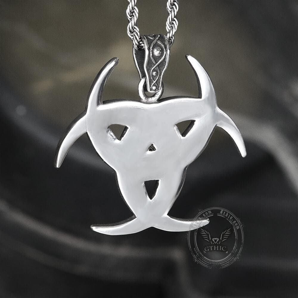 Celtic Crescent Triquetra Pendant in Stainless Steel