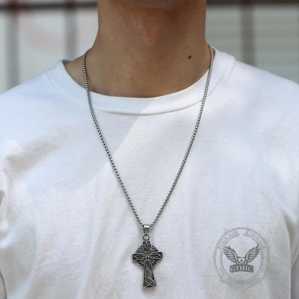 Celtic Cross Viking Pendant in Stainless Steel