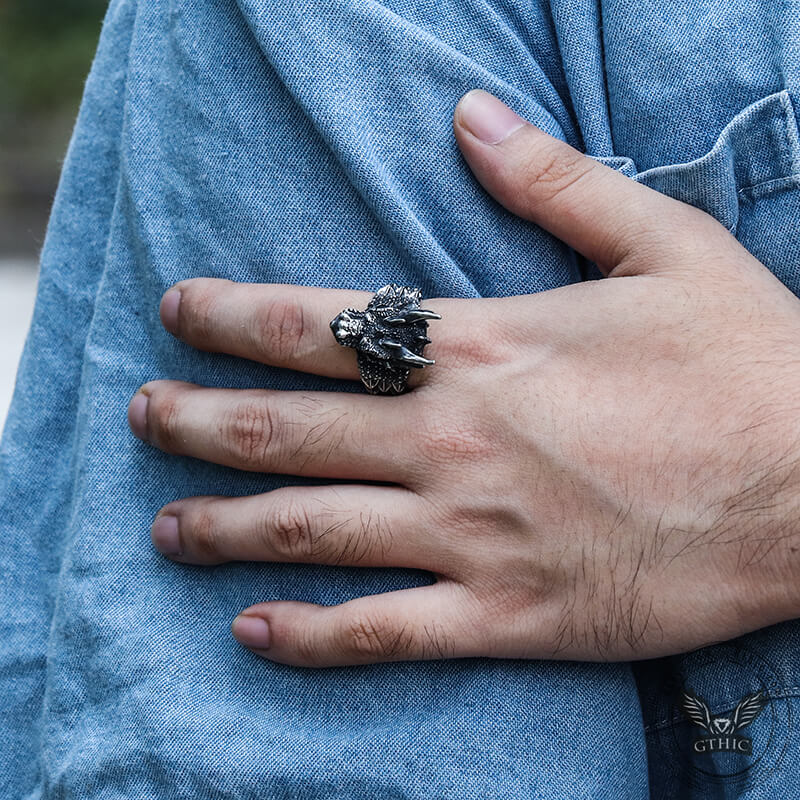 Celtic Dragon Ring in Stainless Steel