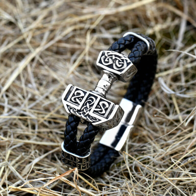 Celtic Hammer Viking Bracelet in Stainless Steel