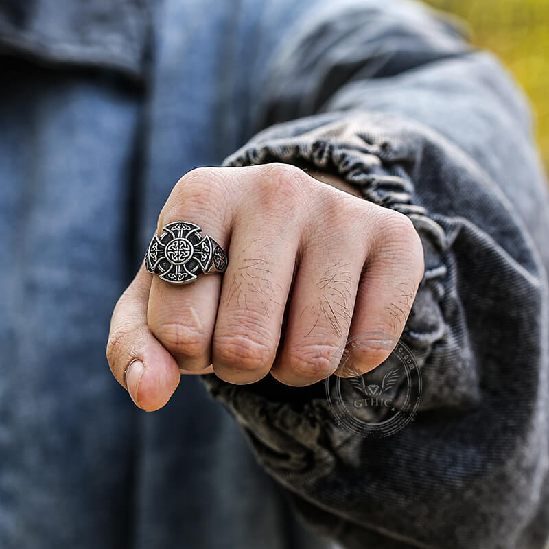 Celtic Knot Knights Templar Viking Ring in Stainless Steel